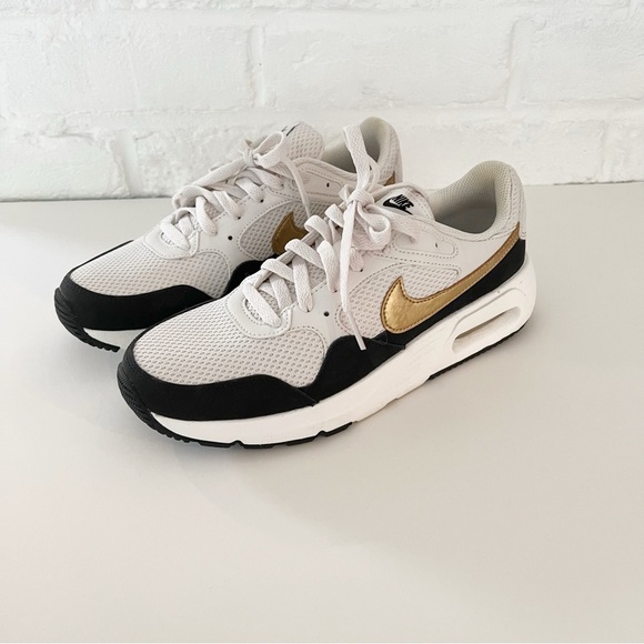 NIKE Women’s Air Max Nike Air Max Beige Metallic Gold - Picture 3 of 9